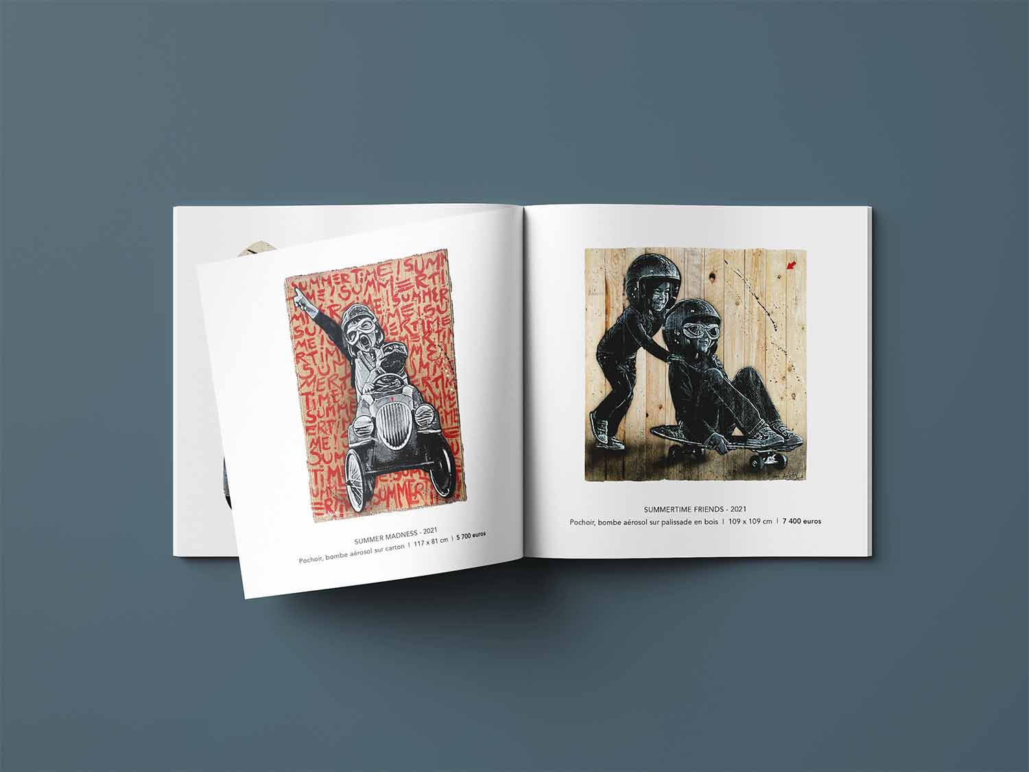 Catalogue de Jef Aérosol représentant des enfant sur un skate