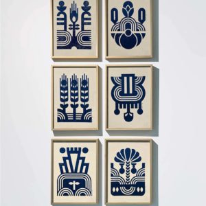 Edition limitée, oeuvre sur papier de koralie, minimaliste ideogramme