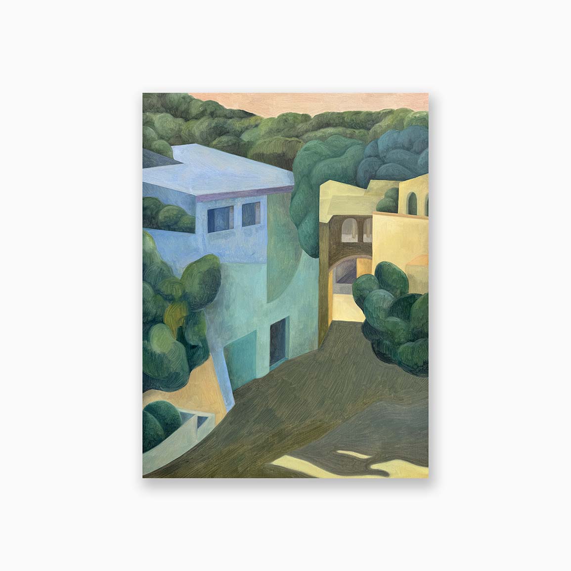 Olivier Kenneybrew, Lumières d’été, 2025, peinture contemporaine représentant un paysage baigné de lumière estivale